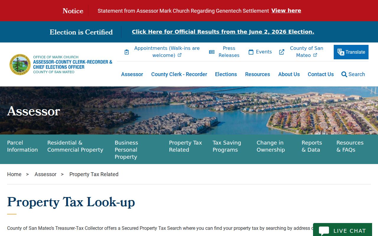 San Mateo County people search using property tax address and parcel lookup