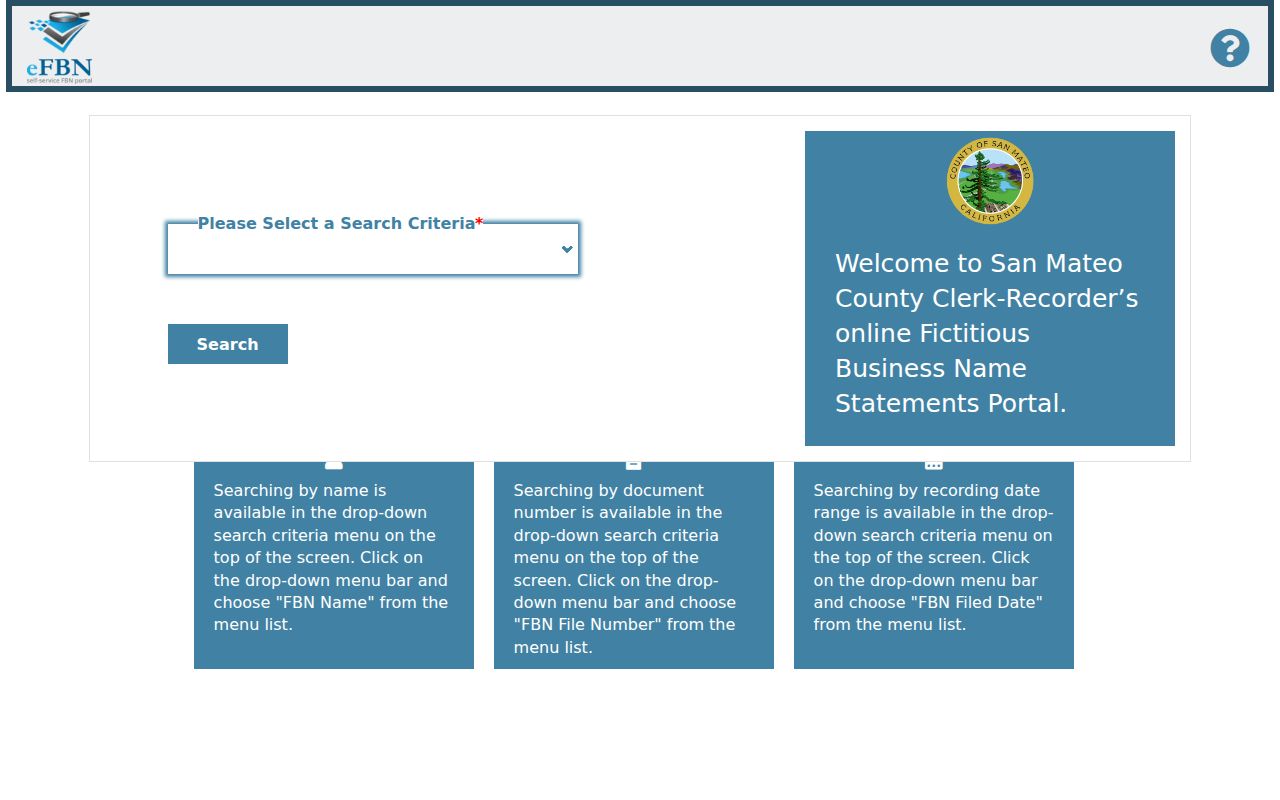 San Mateo County public records Fictitious Business Name search
